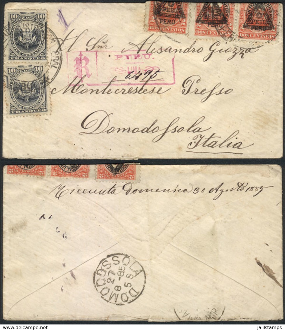 1696 PERU: Registered Cover (with Its Original Long Letter Written In Italian) Dated Chorrillos 7/DE/1859, Sent From Lim - Perù