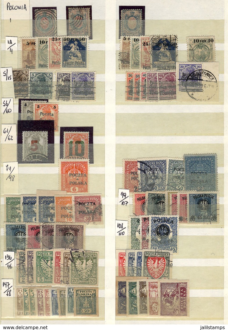 1725 POLAND: Stock In Stockbook Of Old And Modern Stamps, With Many Good And Scarce Values, Also Some Hungary Material A - Sonstige & Ohne Zuordnung