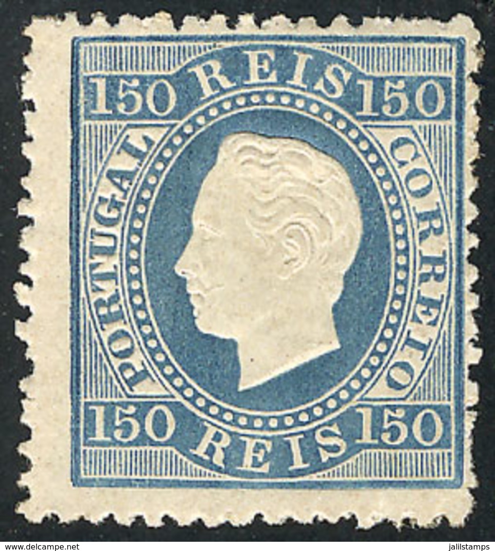 1737 PORTUGAL: Sc.47, 1870/84 150r. Light Blue, Mint Original Gum, Very Fine Quality! - Other & Unclassified