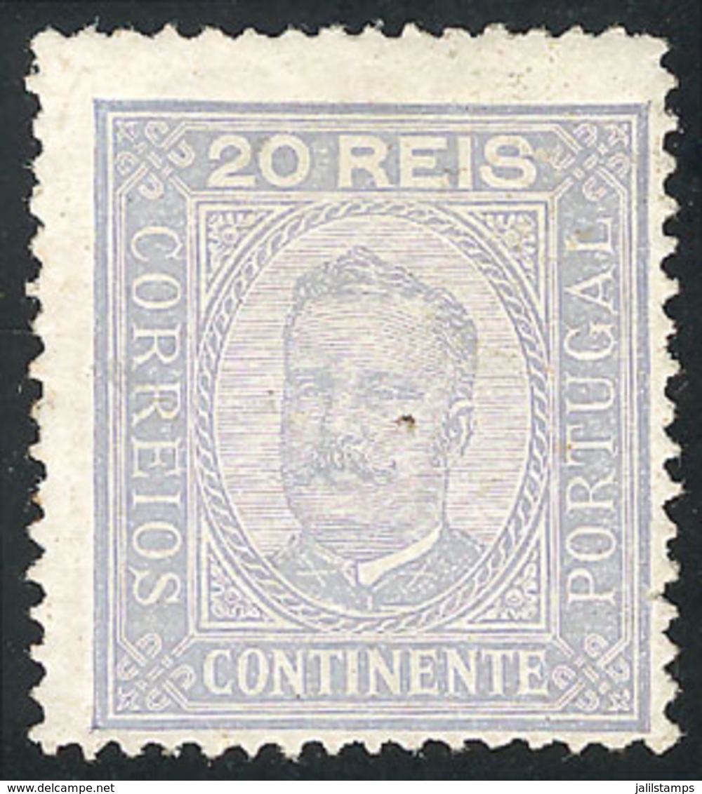 1743 PORTUGAL: Sc.70a, 1892/3 20r. Lavanda Perf 13½, Mint Original Gum, VF! - Altri & Non Classificati