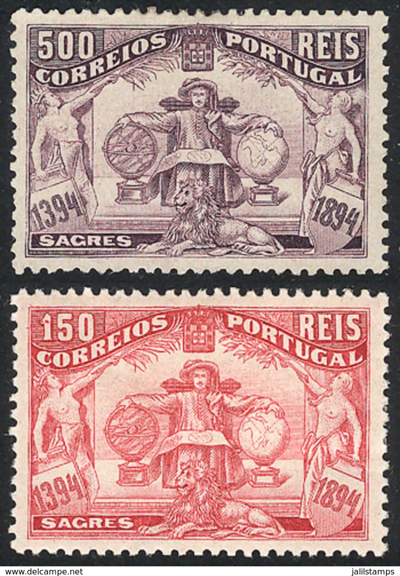 1747 PORTUGAL: Yvert 105 + 107, 1894 Enrique Aviz 150r. And 500r., Mint, The Former With Original Gum, The Other One Wit - Altri & Non Classificati