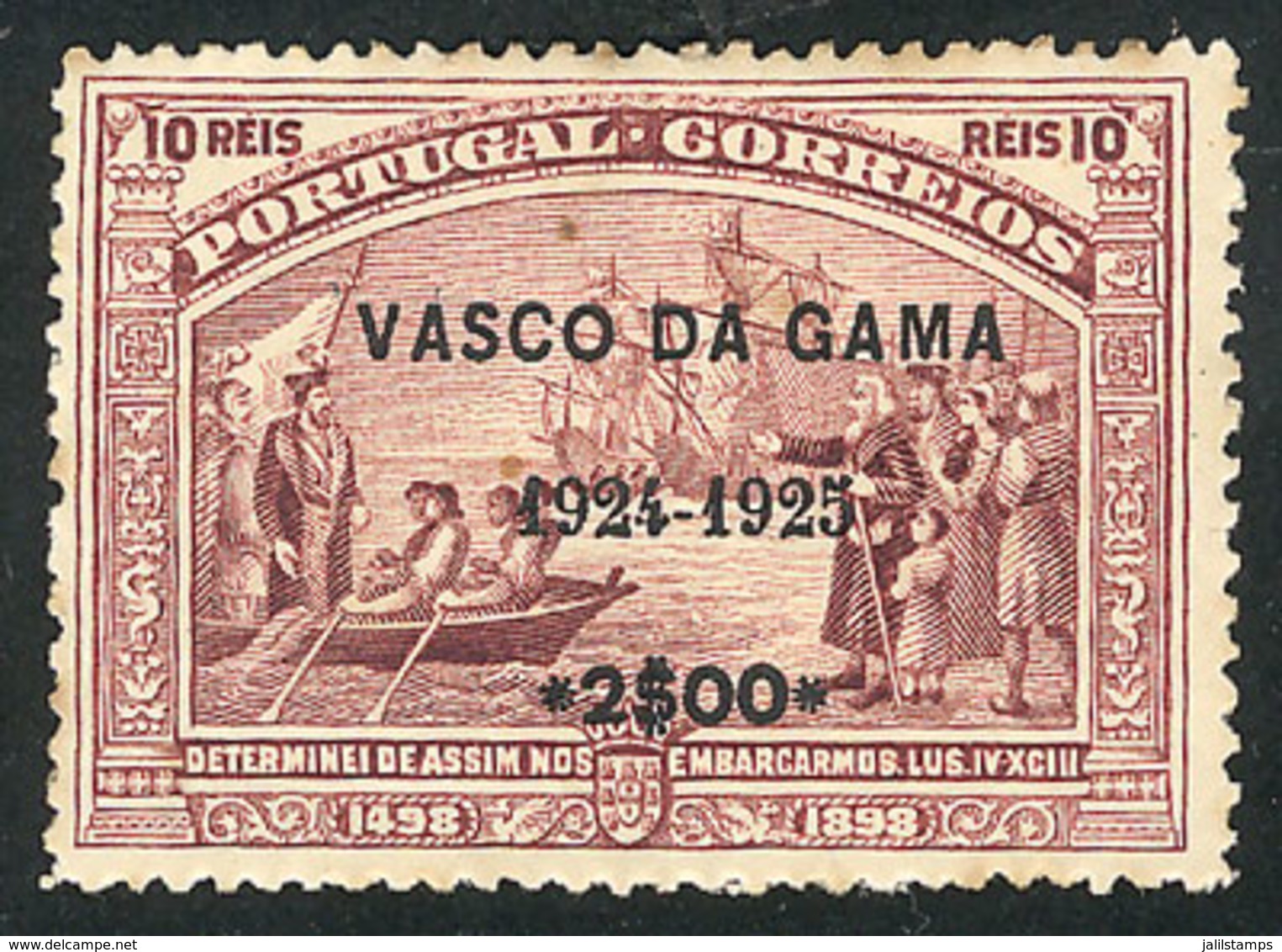 1749 PORTUGAL: Interesting Overprint On 10r. Stamp Of The Vasco Da Gama Issue Of 1898, Mint With Gum, Some Staining Else - Other & Unclassified