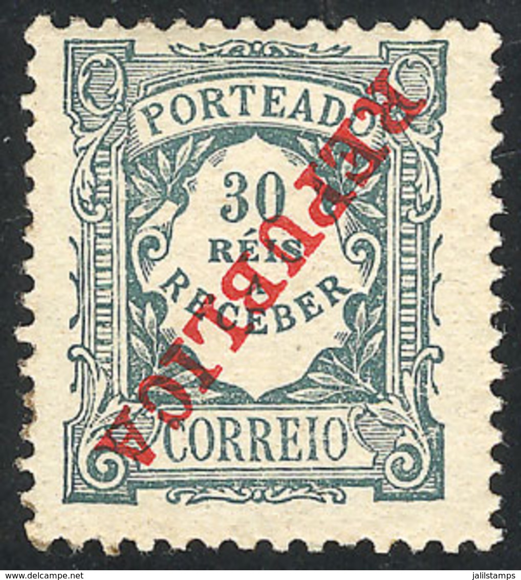 1754 PORTUGAL: Sc.J17, With INVERTED Overprint Variety, Excellent Quality! - Gebraucht