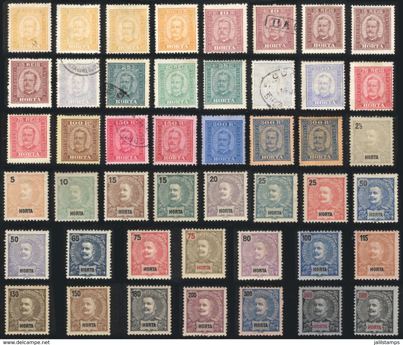 1781 PORTUGAL - HORTA: Interesting Lot Of Stamps Issued Between 1892 And 1905, Used Or Mint (several Without Gum), Mixed - Other & Unclassified