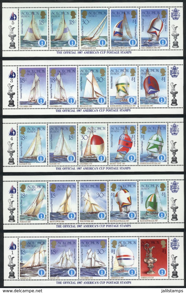 1810 SOLOMON ISLANDS: Yvert 554/603, 1986 Nautical Sports, Complete Sets Of 50 Unmounted Values, Excellent Quality, Cata - Other & Unclassified