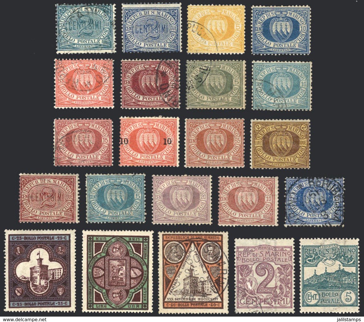 1815 SAN MARINO: Lot Of Old Stamps, Used Or Mint, Fine To Very Fine General Quality, Scott Catalog Value US$1,200+ - Collections, Lots & Series