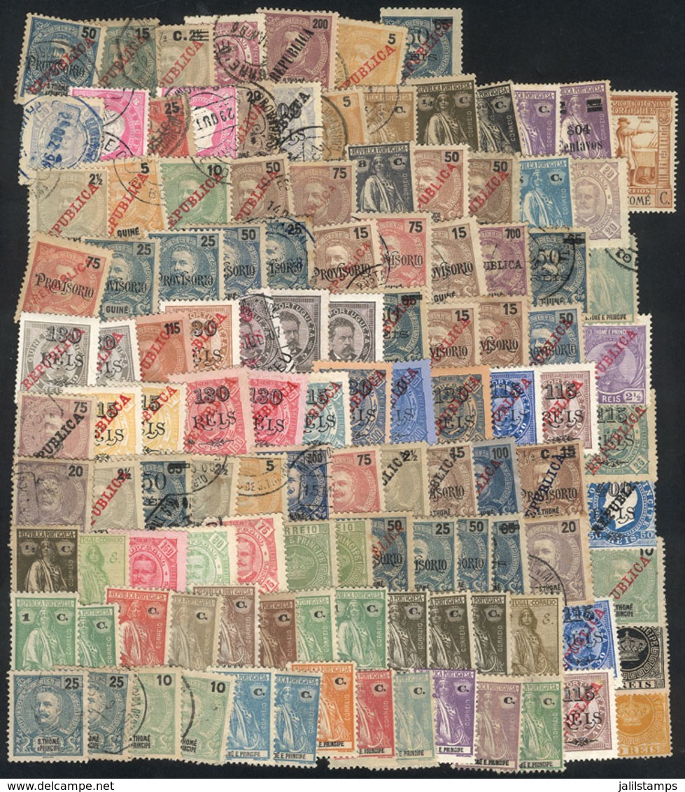 1818 SAO TOME AND PRINCIPE: Interesting Lot Of Many Old Stamps, Used Or Mint (they Can Be Without Gum), Fine General Qua - Sao Tome Et Principe