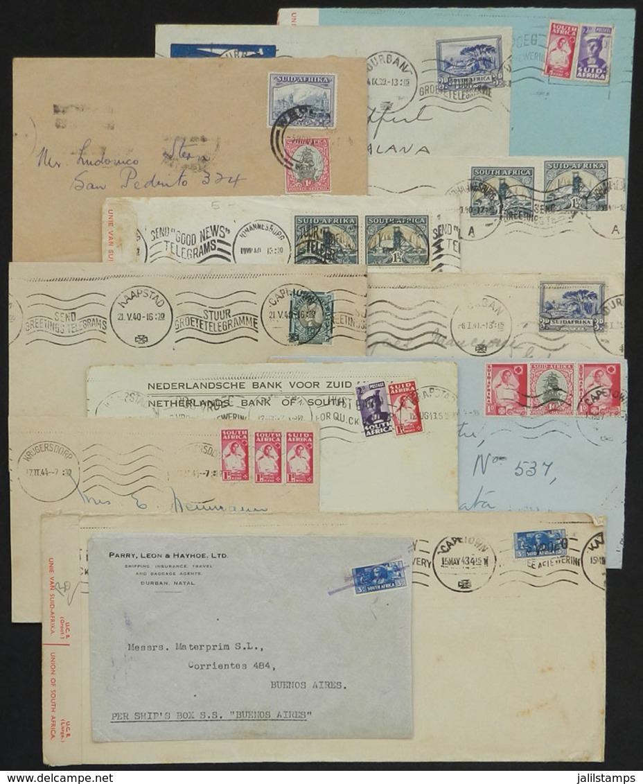 1829 SOUTH AFRICA: 12 Covers Sent To Argentina Between 1939 And 1944, Most Censored, Interesting Group! - Sonstige & Ohne Zuordnung