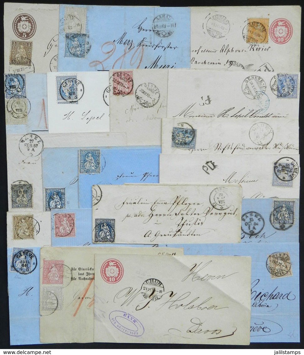 1835 SWITZERLAND: 18 Old Overs Or Folded Covers + 2 Fronts, Used With Nice Postages And Cancels, Attractive Group! - ...-1845 Vorphilatelie