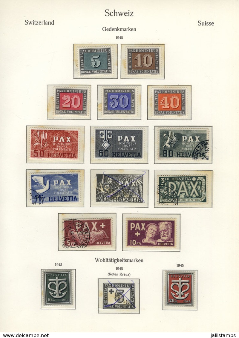 1847 SWITZERLAND: Collection In Album (circa 1945 To 1969), With Used (few) Or Mint (lightly Hinged Or MNH) Stamps, Many - Sonstige & Ohne Zuordnung