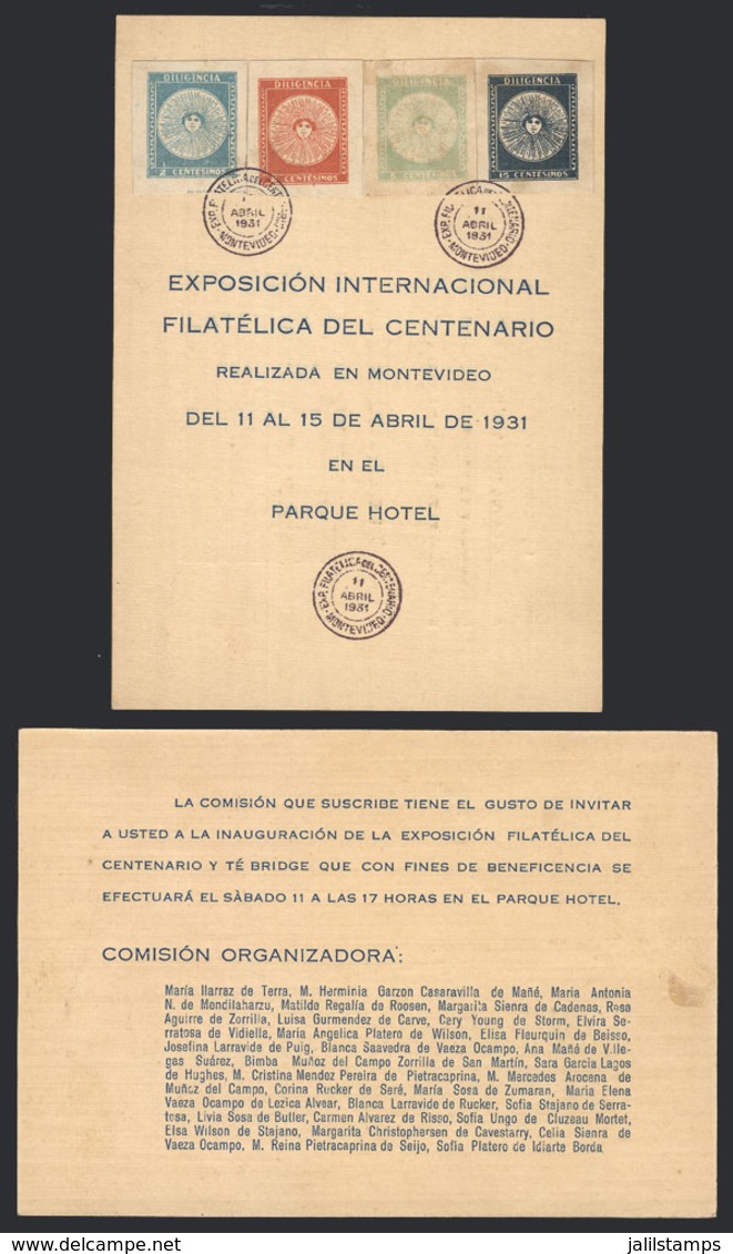 1912 URUGUAY: 11/AP/1931 Invitation To The Inauguration Of The Centenary Philatelic Exhibition, Very Nice! - Uruguay