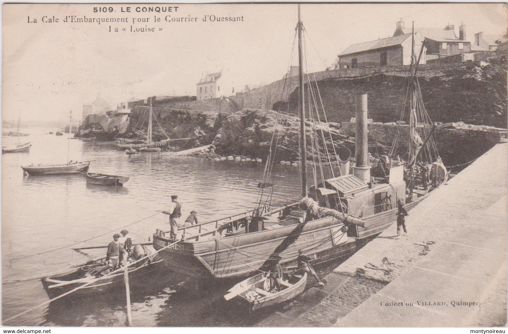 Finistère  : LE  CONQUET : La  Cale D ' Embarquement Pour Le Courrier D ' Ouessant  Bateau  " La  Louise " - Le Conquet