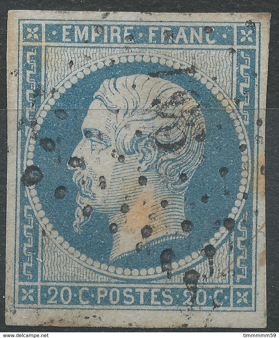 Lot N°42980   N°14A Bleu Laiteux, Oblit PC 961 Cornimont, Vosges (82), Ind 9, Bonnes Marges - 1853-1860 Napoléon III