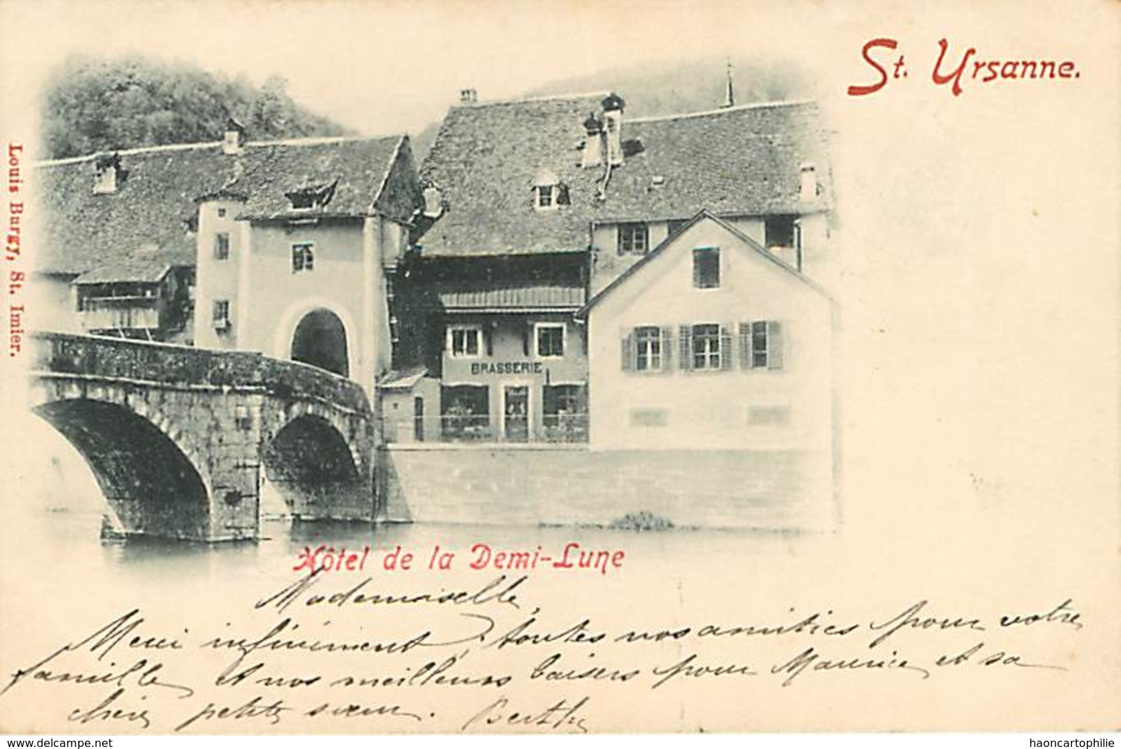 Suisse ; Saint Ursanne : Hotel De La Demi Lune - Saint-Ursanne