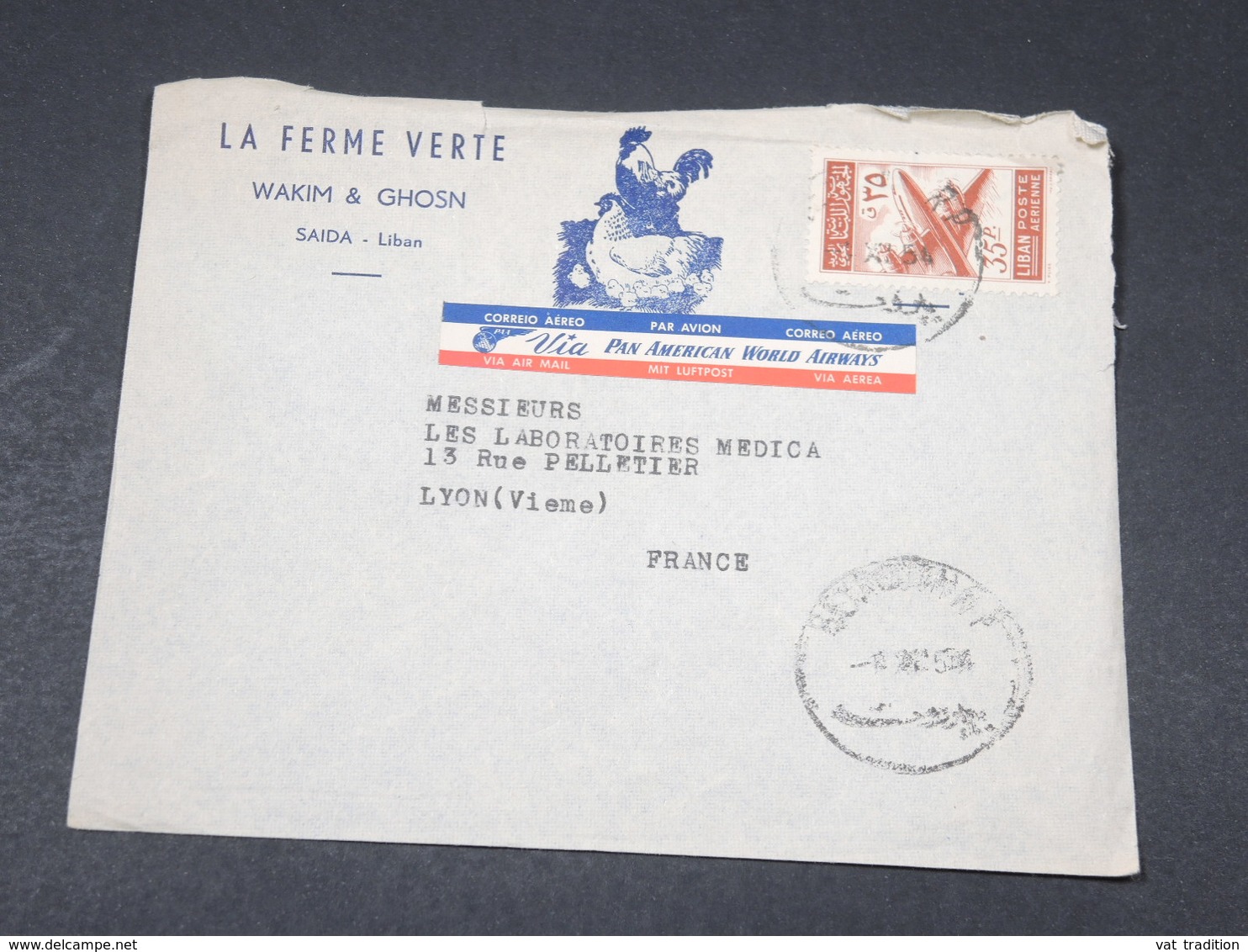 LIBAN - Enveloppe Commerciale De Saida Pour Lyon - L 17824 - Liban