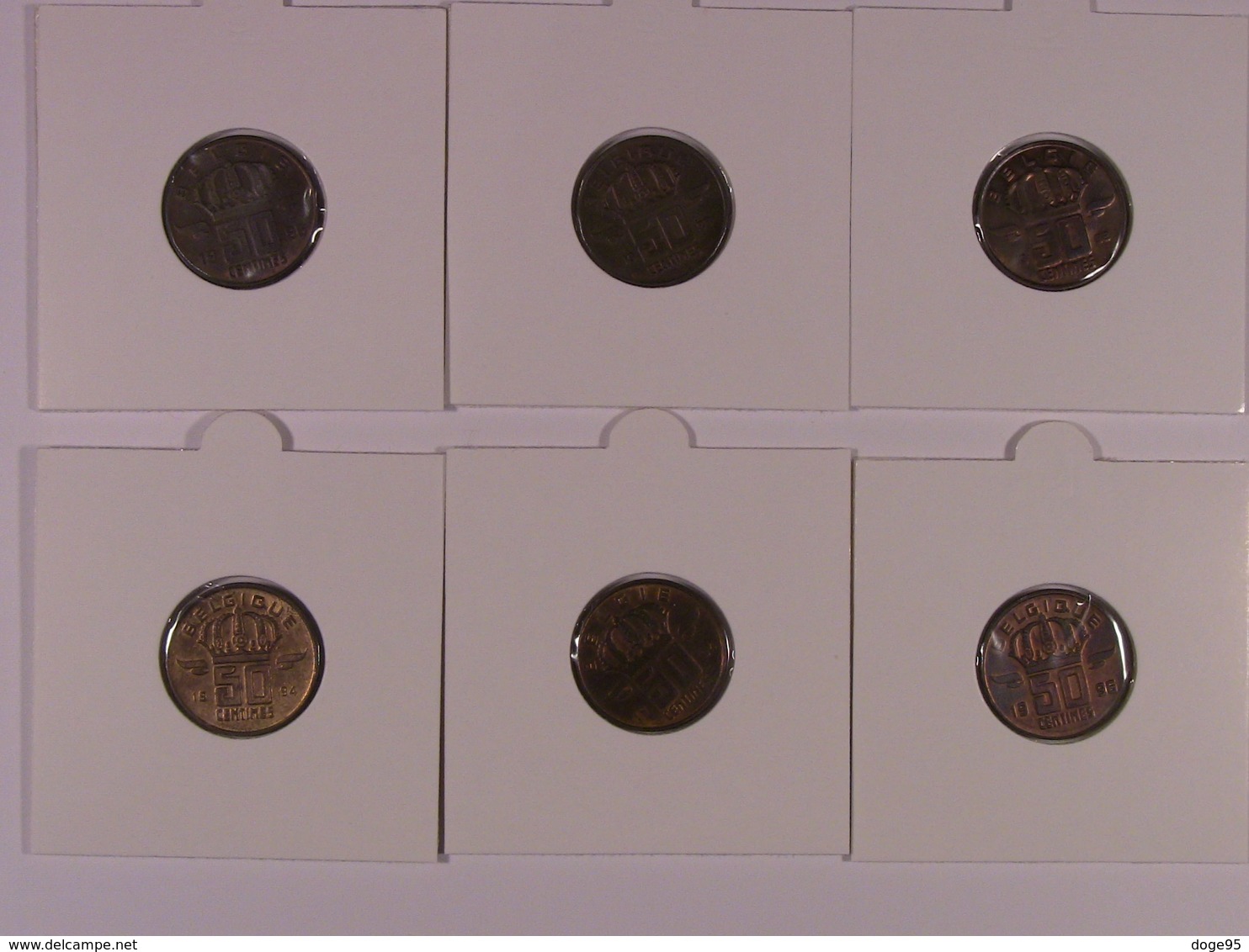 AII 5 : Albert II : Lot De 6 Pièces De 50 Centimes Bronze Neuves (voir Description) - 50 Cents
