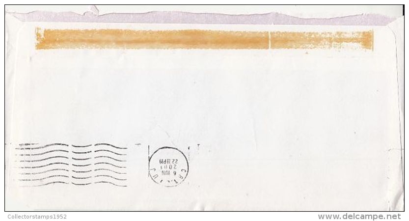 6451FM- AMOUNT 1000, BUCHAREST, RED MACHINE STAMPS ON COVER, 2001, ROMANIA - Briefe U. Dokumente