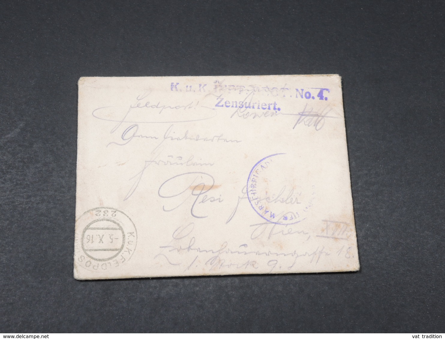 ALLEMAGNE- Enveloppe En Felpost Pour Wien En 1916 - L 17852 - Brieven En Documenten