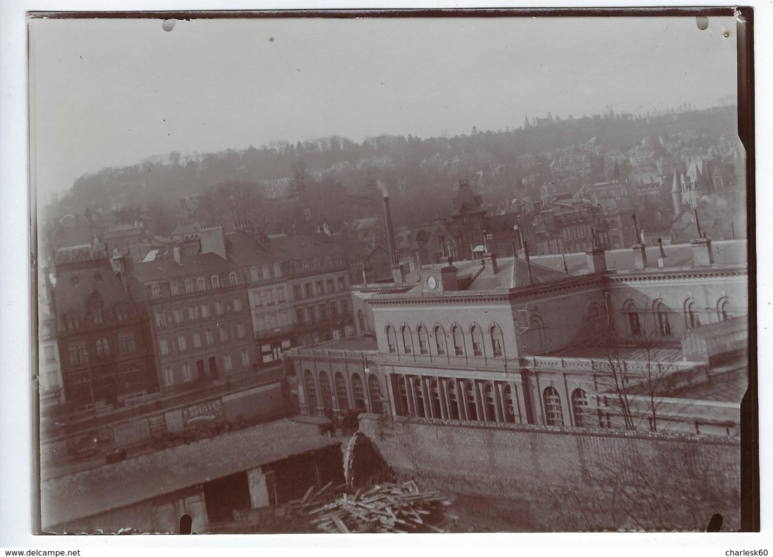 Photographie Ancienne Rouen Travaux Gare SNCF Rive Droite 20 Juillet 1913 - Lieux