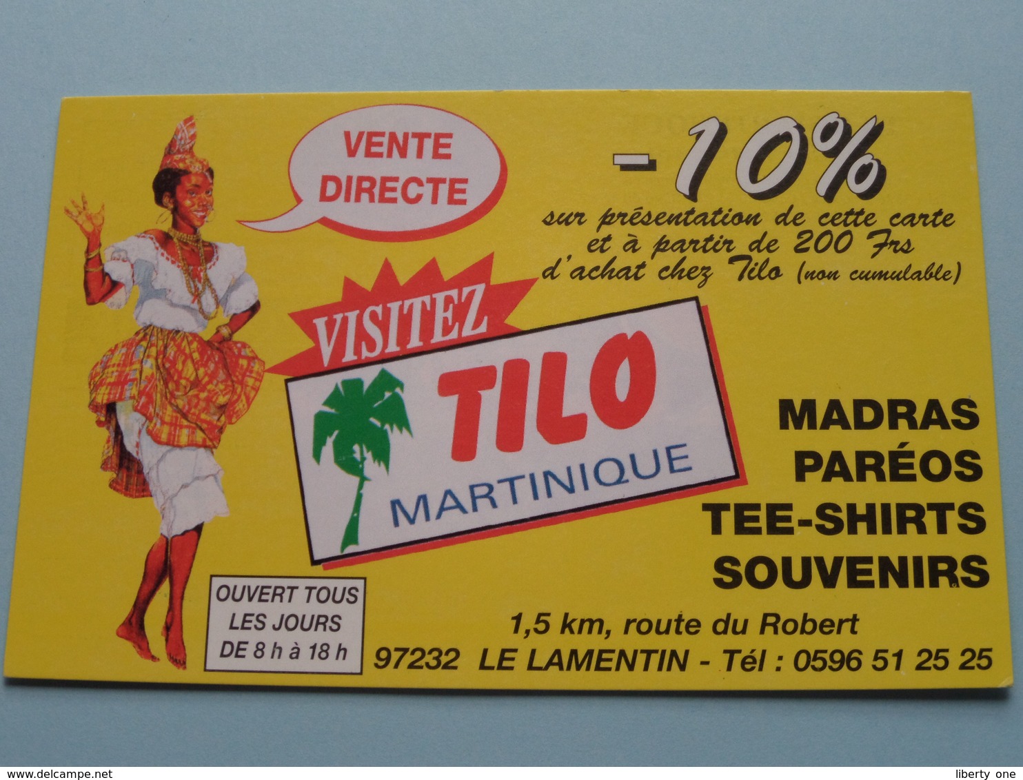 TILO MARTINIQUE Atelier Artisanal Lamentin ( SCE ) Anno 19?? ( Voir Photo : Publi POP's CAR ) ! - Autres & Non Classés