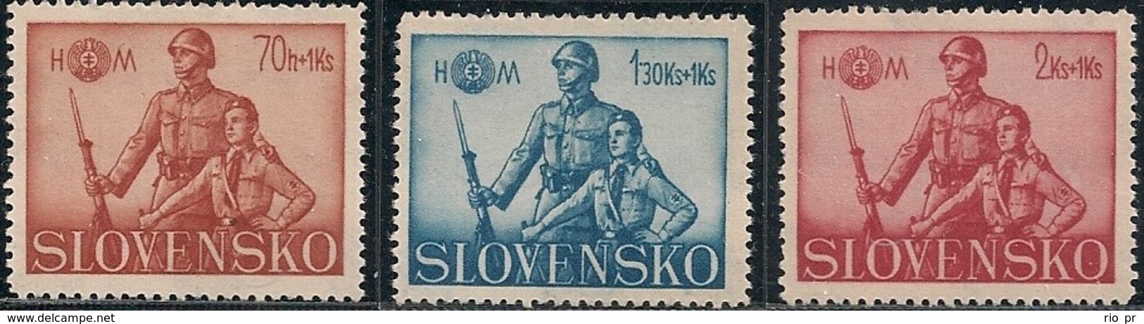 SLOVAKIA - COMPLETE SET AID FOR THE HLINKA YOUTH 1942 - MNH - Nuevos