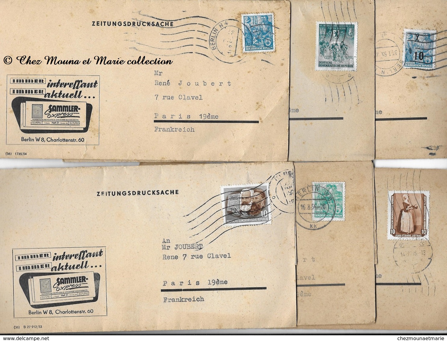 SAMMLER EXPRESS - BERLIN JOUBERT PARIS - BANDES DE JOURNAUX - LOT DE 6 - Sammlungen