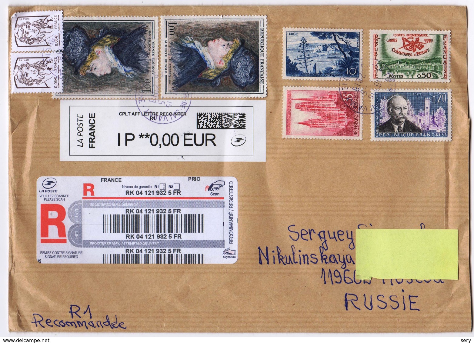 Regiatred Letter From France    To Russia 2018 - Covers & Documents