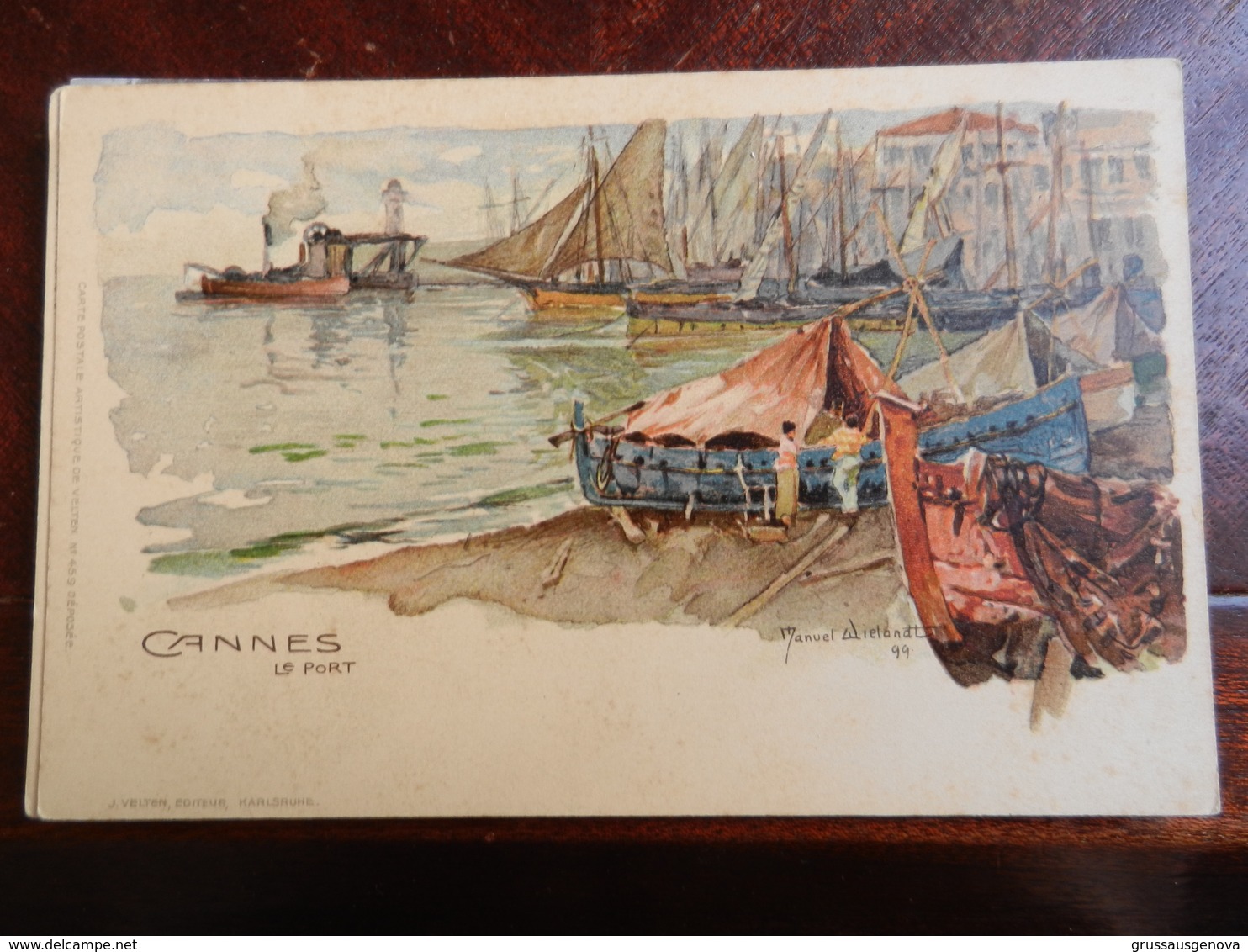 17242) CARTE ARTISTIQUE CANNES LE PORT ILLUSTRATORE:MANUEL WIELANDT NON VIAGGIATA 1910 CIRCA - Wielandt, Manuel