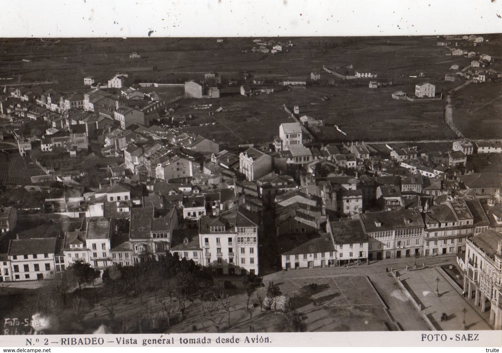 RIBADEO VISTA GENERAL TOMADA DESDE AVION (CARTE PHOTO ) - Lugo