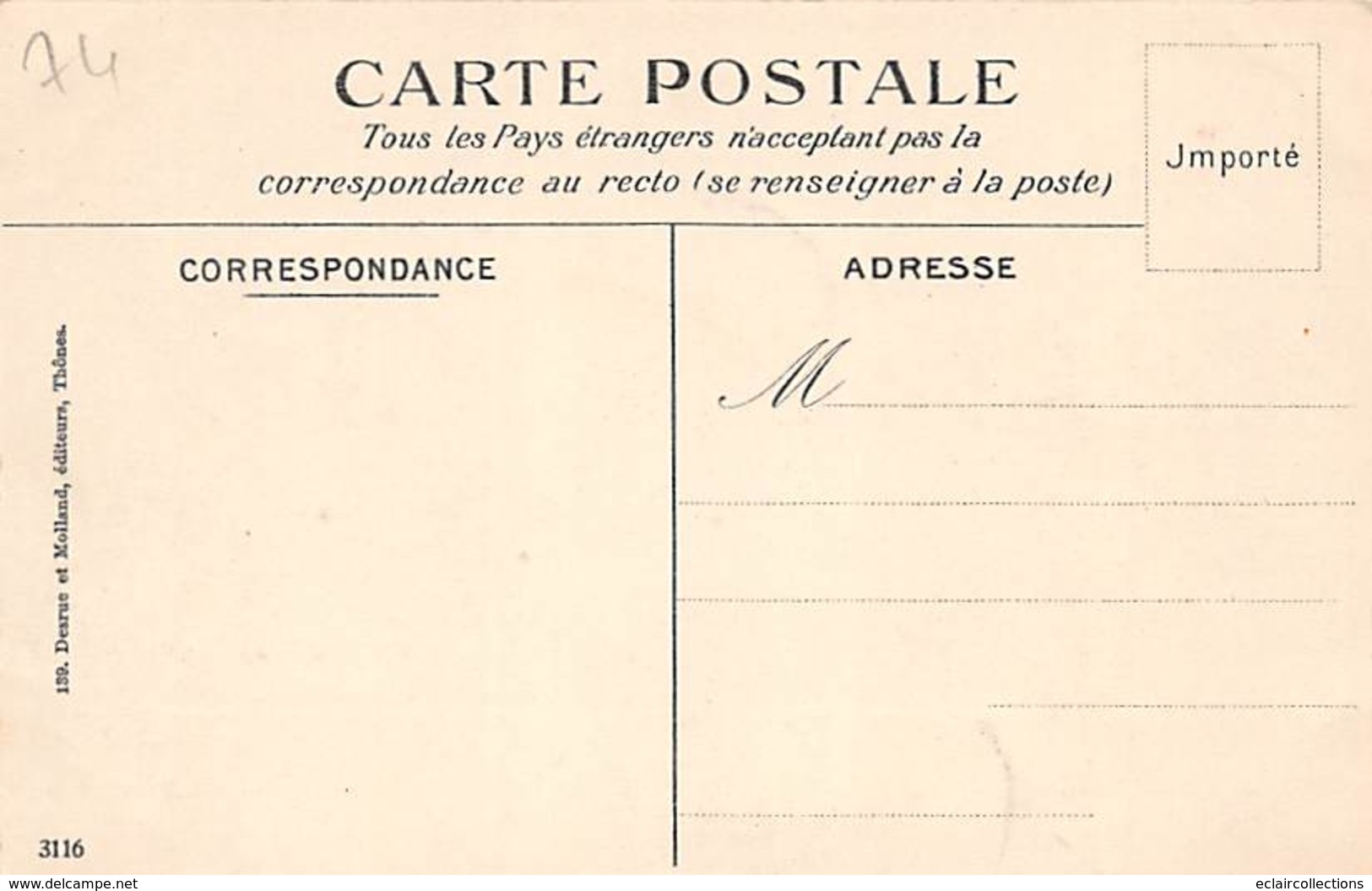 Thônes      74      Courriers Des Postes En Traineaux          (voir Scan) - Thônes