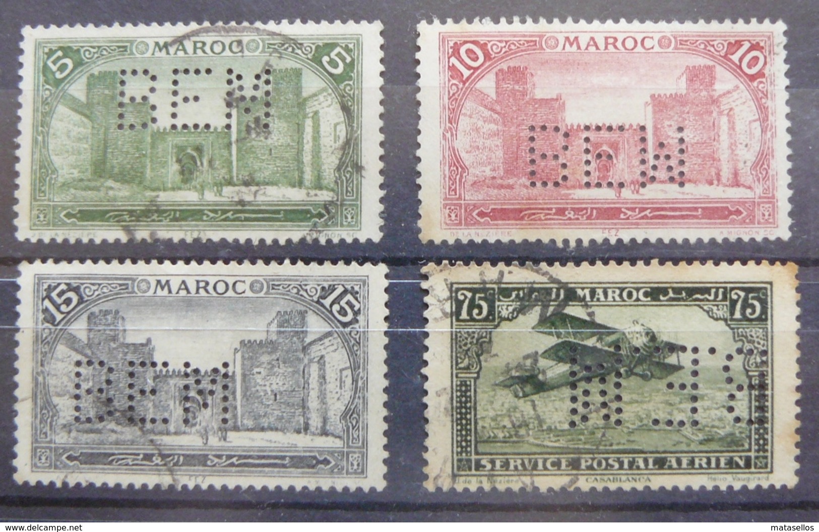 Estampillas Perforadas Marruecos - Perforated Stamps Morocco - Perfins - Marocco (1956-...)