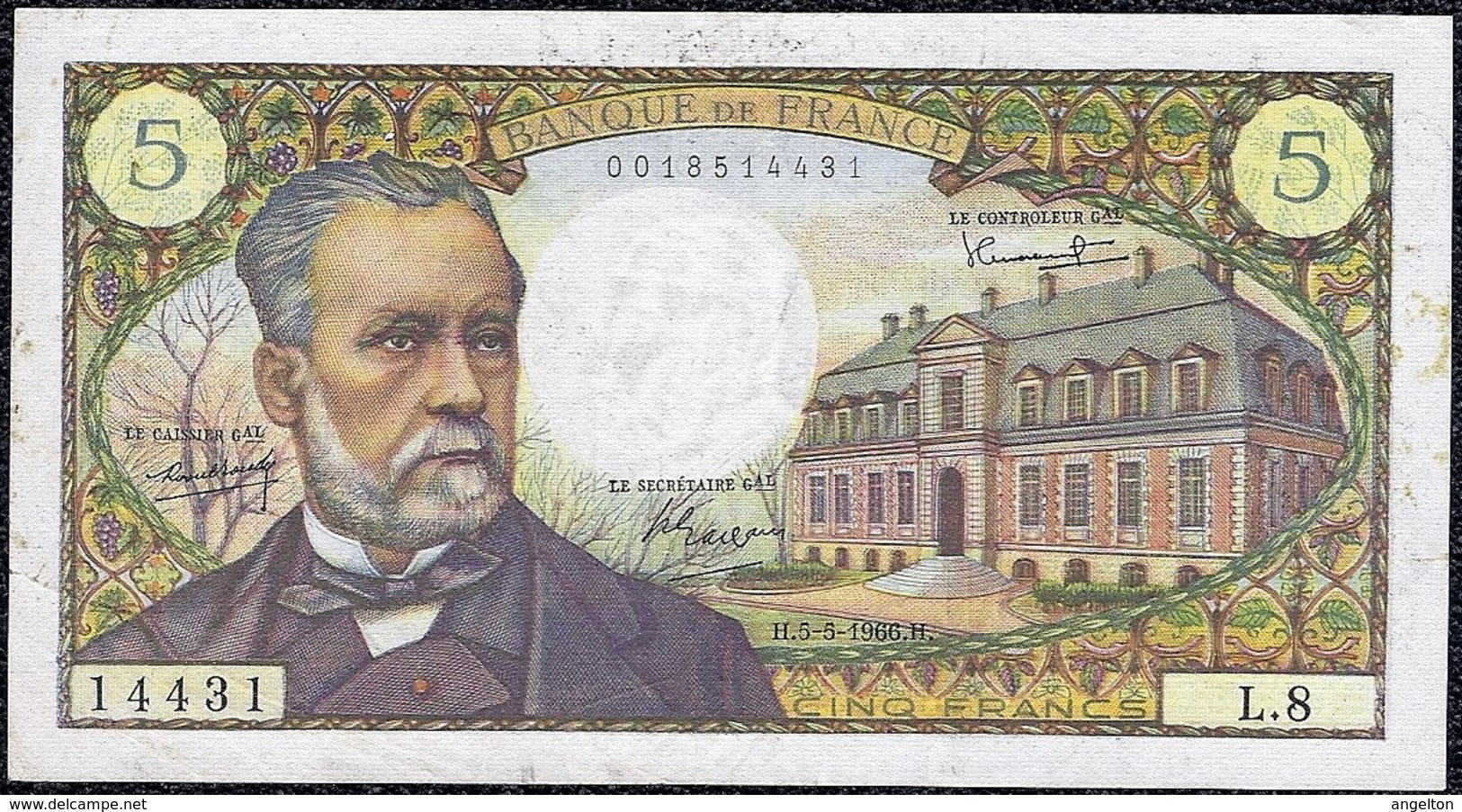 France 5 Francs 1966 Pasteur VF+++ Banknote - 5 F 1966-1970 ''Pasteur''