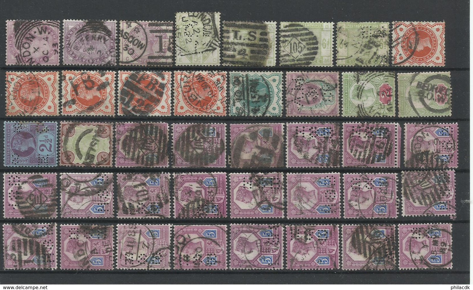 GRANDE-BRETAGNE/GREAT BRITAIN - COLLECTION DE 350 TIMBRES POUR ETUDE AVEC BONNES VALEURS TRES FORTE VALEUR AVEC PERFORES - Collections