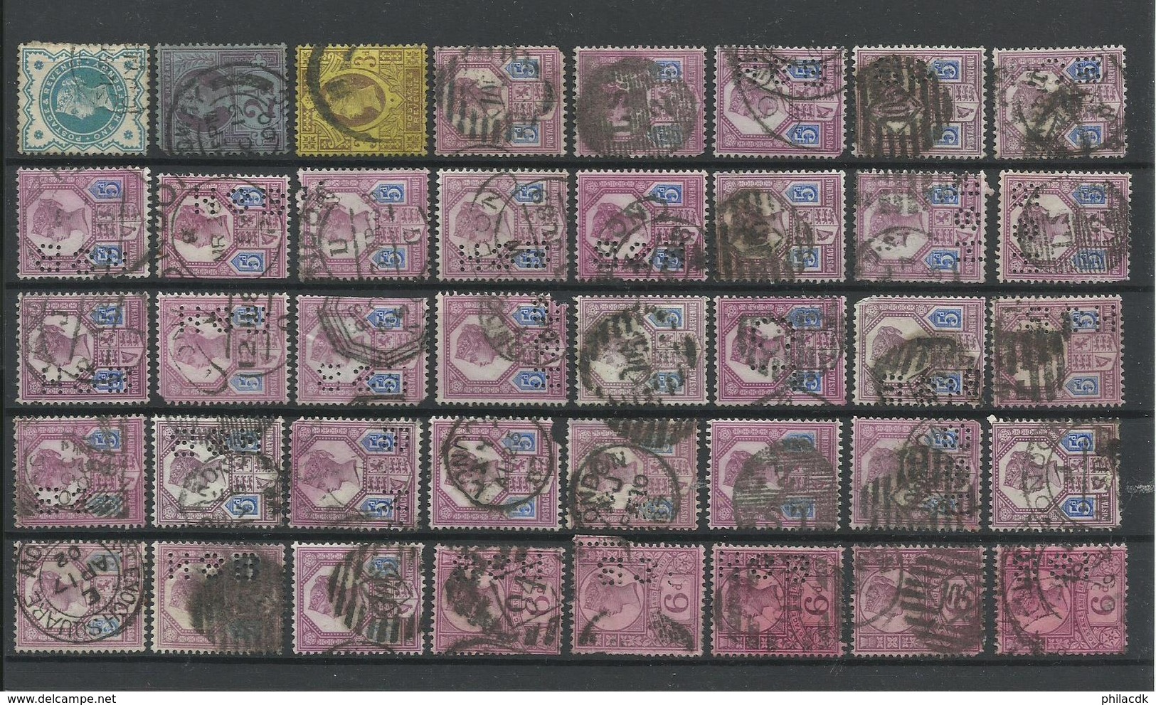 GRANDE-BRETAGNE/GREAT BRITAIN - COLLECTION DE 350 TIMBRES POUR ETUDE AVEC BONNES VALEURS TRES FORTE VALEUR AVEC PERFORES - Collections