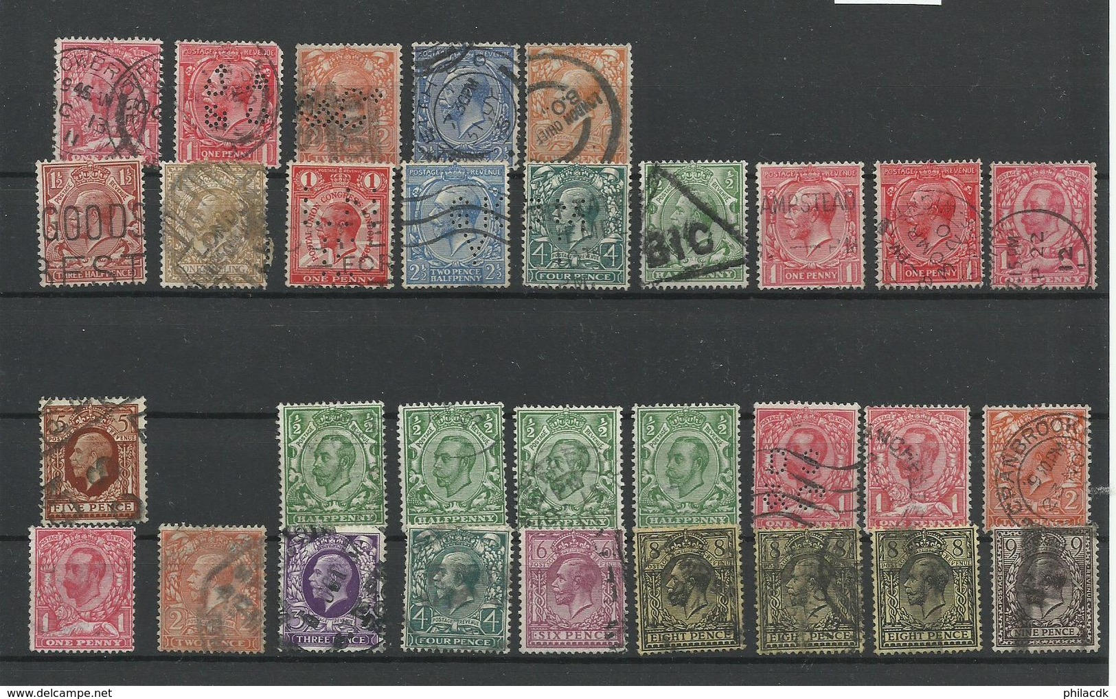 GRANDE-BRETAGNE/GREAT BRITAIN - COLLECTION DE 350 TIMBRES POUR ETUDE AVEC BONNES VALEURS TRES FORTE VALEUR AVEC PERFORES