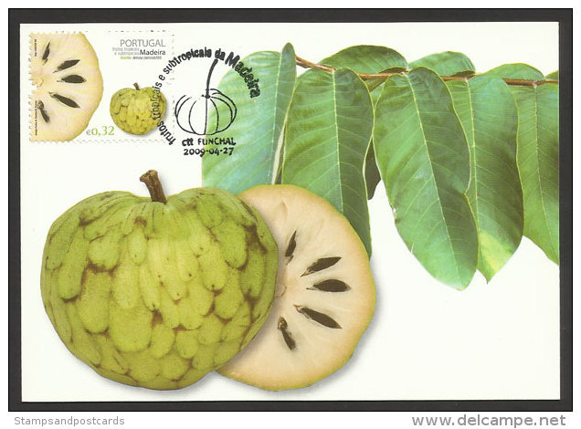 Portugal Fruits De Madère Anona Carte Maximum 2009 Madeira Fruit Annona Maxicard - Maximumkarten (MC)