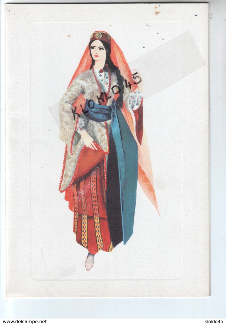 Menu Ancien - MIDDLE EAST AIRLINES AIRLIBAN - " Gravure " Noble Lebanese Lady Costume Used Around 1833 ~ 1965 - Menükarten
