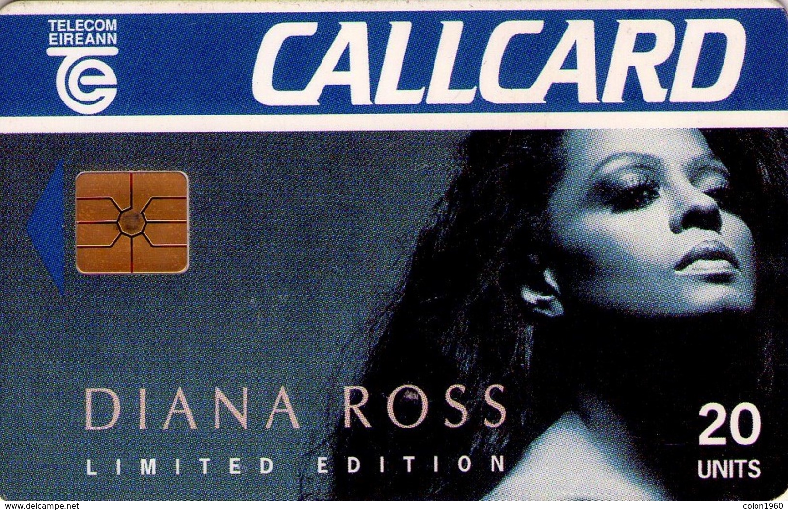 TARJETA TELEFONICA DE IRLANDA, DIANA ROSS, With Single Logo: Printed Moreno Logo. 1055 (088) - Música