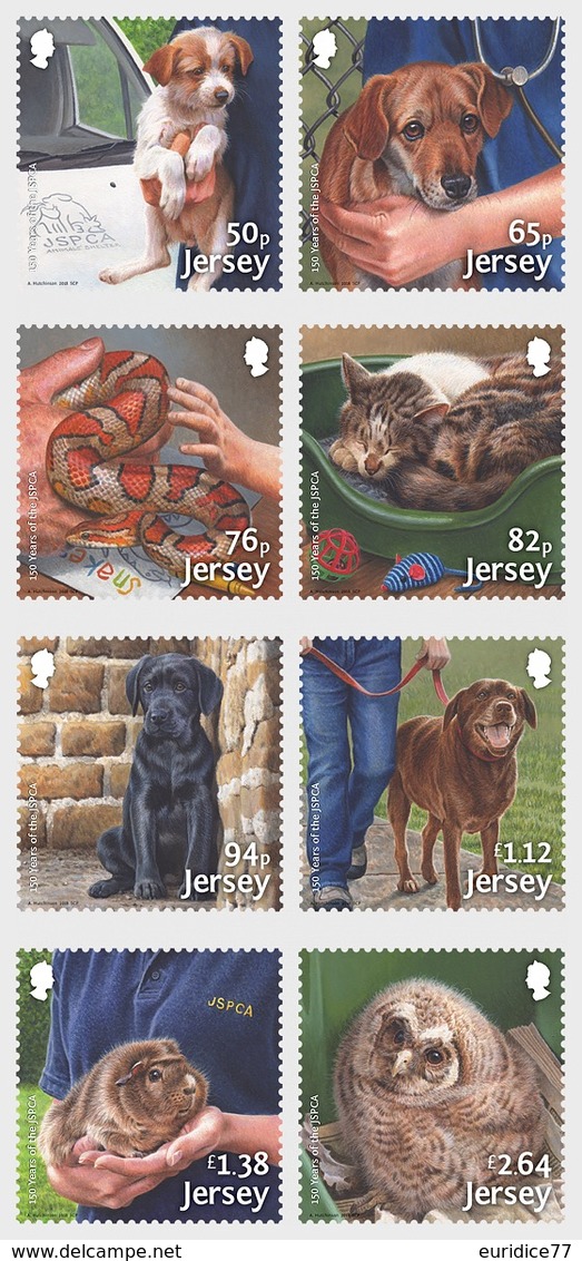 Jersey 2018 - 150 Years Of The JSPCA Stamp Set Mnh - Jersey