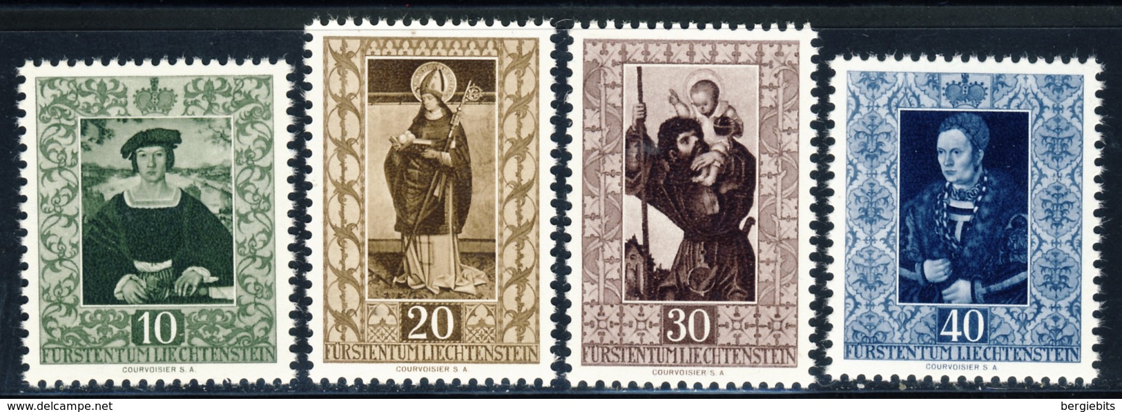 1953 Liechtenstein MNH OG Set Of 4 Stamps "Famous Paintings" Michel # 311-314 - Unused Stamps