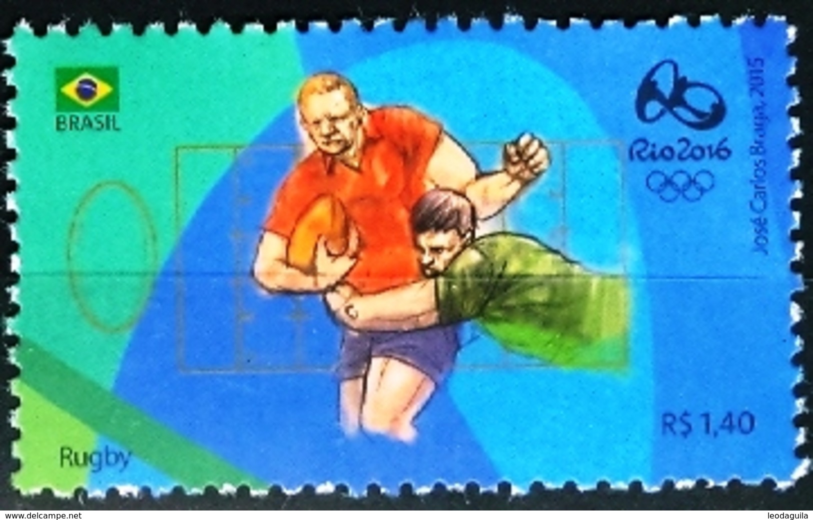 BRAZIL 2015  -   OLYMPIC GAMES - Rio 2016  - RUGBY  - MINT - Unused Stamps