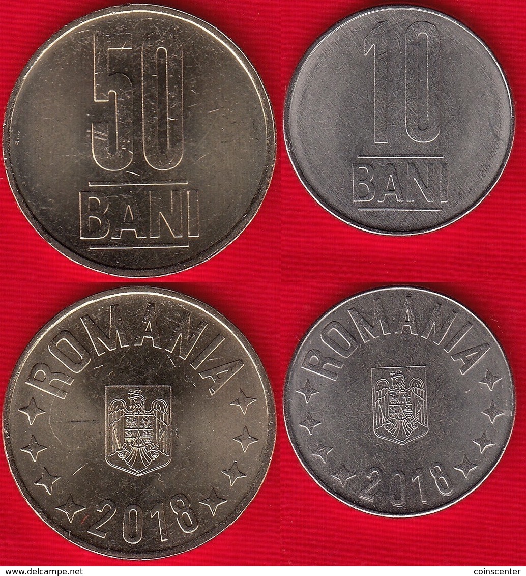 Romania Set Of 2 Coins: 10-50 Bani 2018 UNC - Rumania