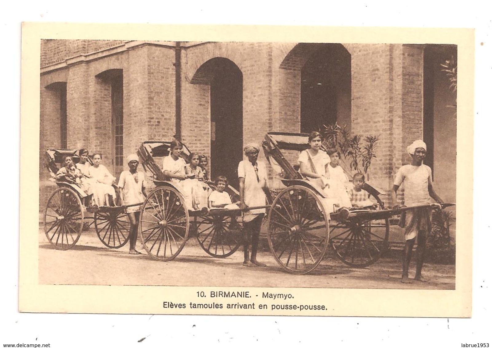 Birmanie-Maymyo -Elèves Tamoules Arrivant En Pousse-pousse--(C.5036) - Myanmar (Burma)