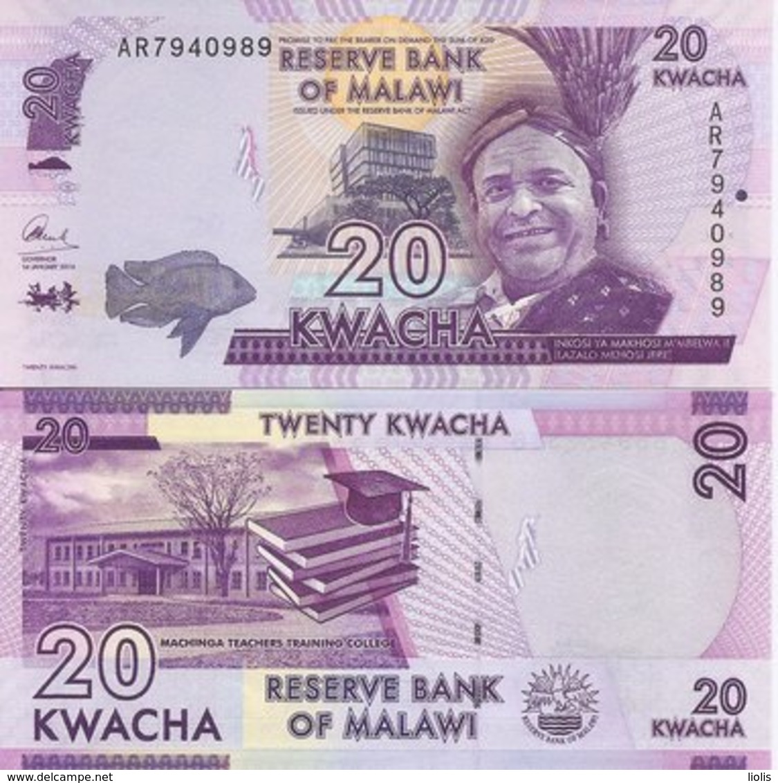 Malawi  P-57  20 Kwacha  2014  UNC - Malawi