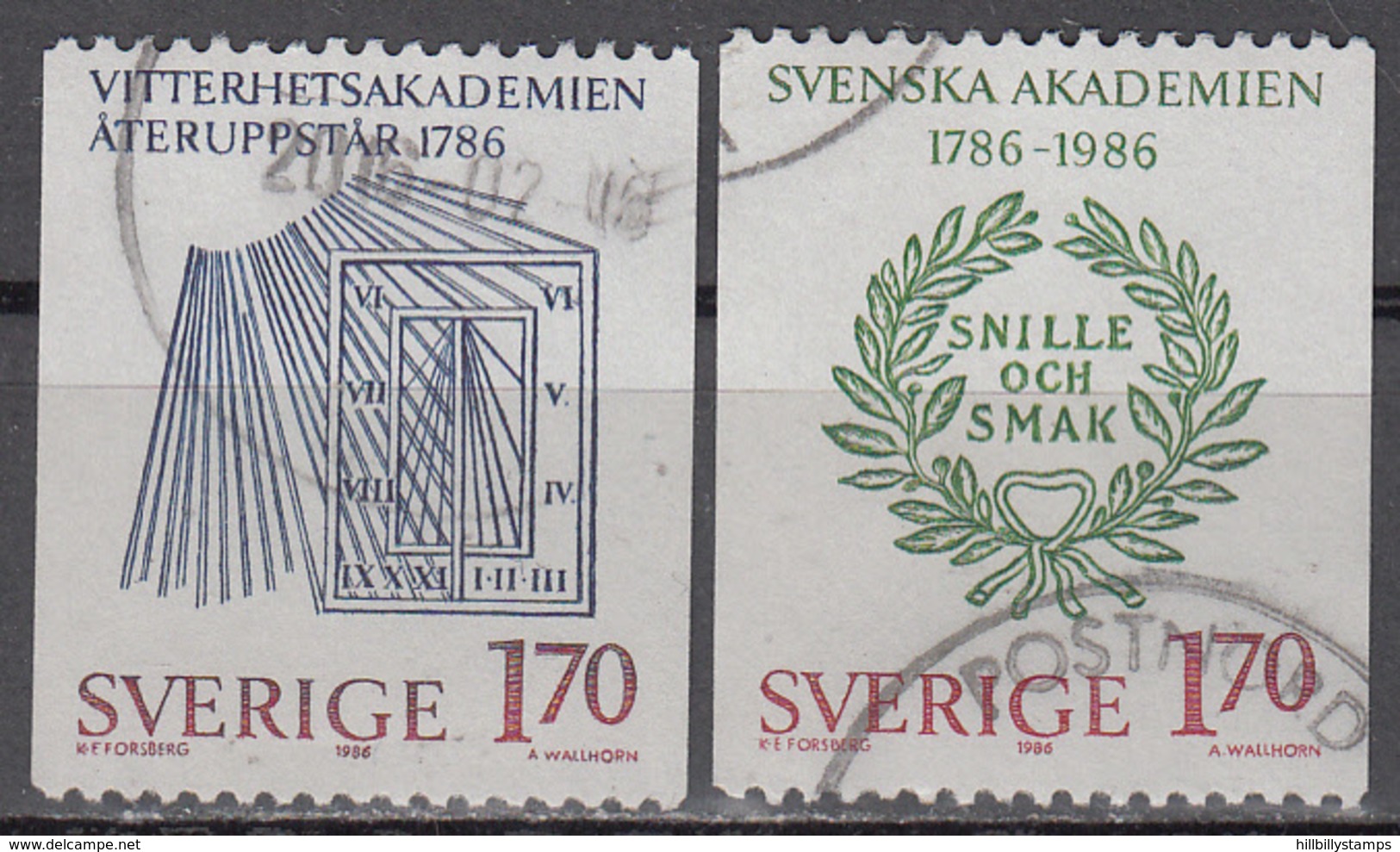 SWEDEN     SCOTT NO. 1590-91   USED   YEAR  1986 - Gebraucht