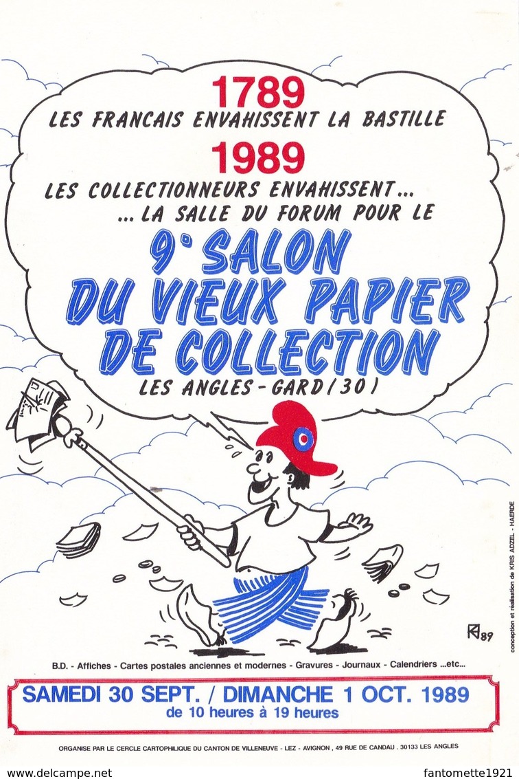 9EME SALON DU VIEUX PAPIER DE COLLECTION30/09/1989 N° 387/LES ANGLES (dil370) - Autres & Non Classés