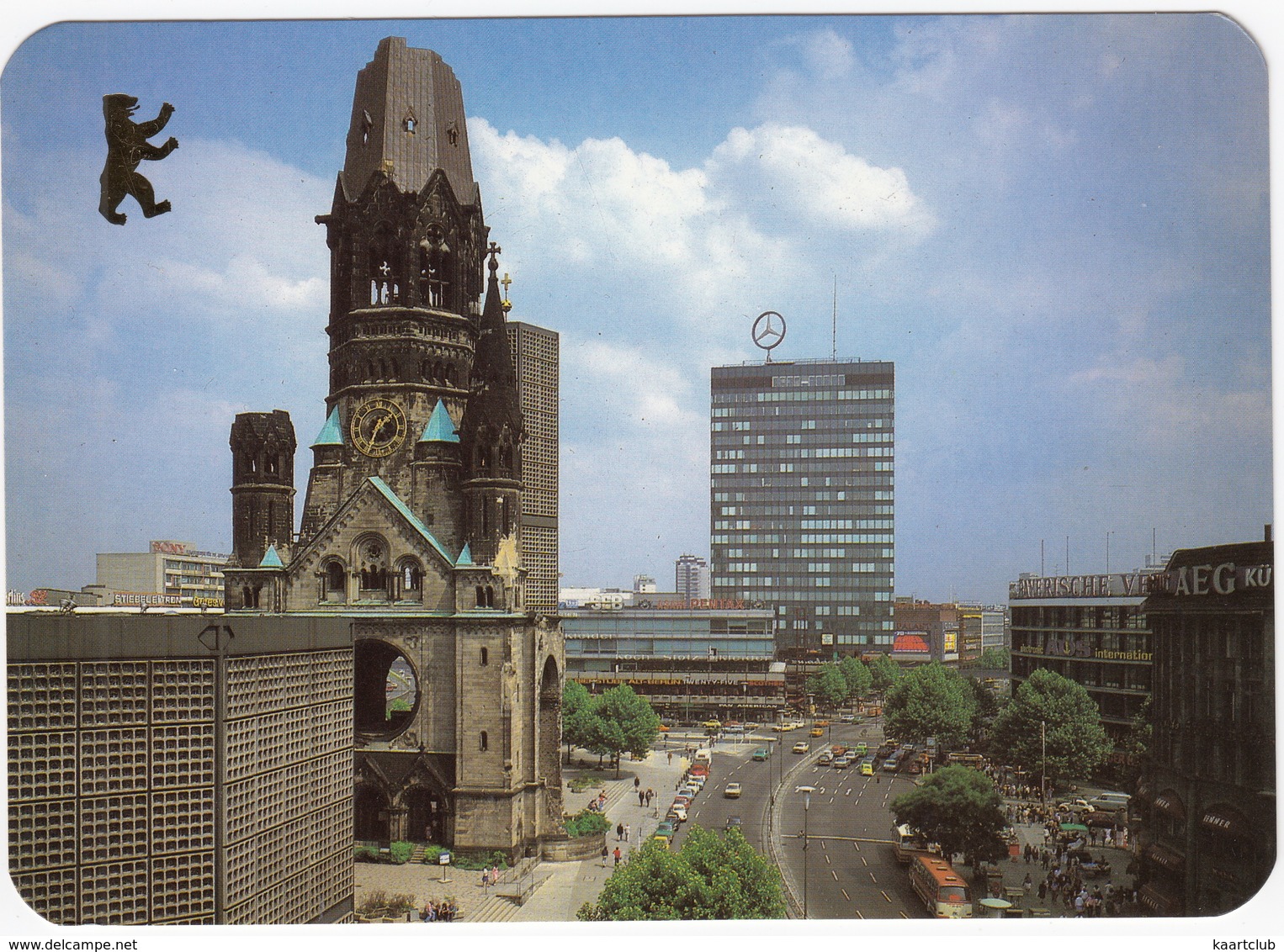 Berlin - Kaiser Wilhelm Gedächtniskirche Mit Europa-Center - 'AEG', 'SFB', 'ASAHI PENTAX', 'SONY' Neon - Mitte