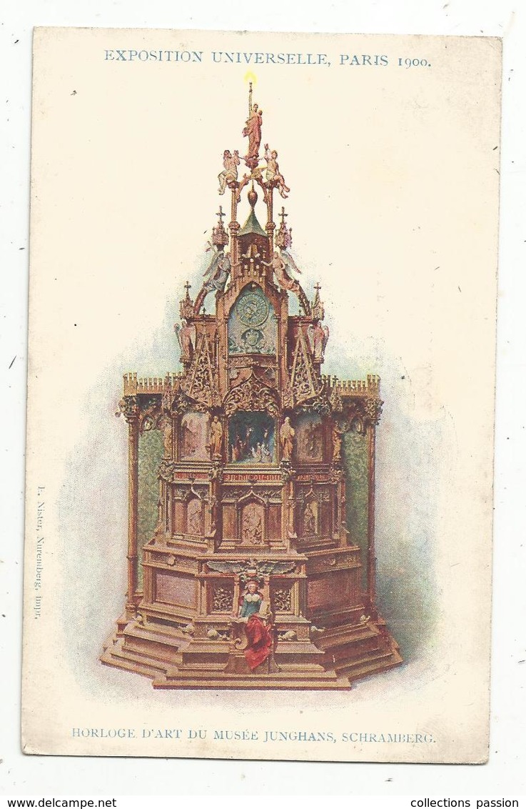 Cp , Arts , Antiquité , Horloge D'art Du Musée Junghans , Schramberg, 1900 , Exposition Universelle, Paris - Antiquité