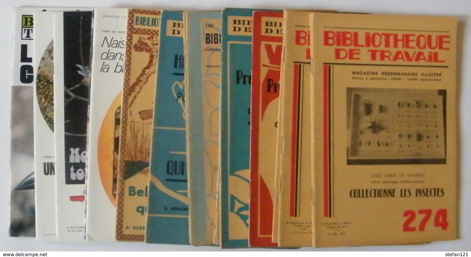 Lot De 25 Revues Bibliothèque De Travail - Histoire - 1948 à 1957 - 23 X 15,5 Cm - Loten Van Boeken