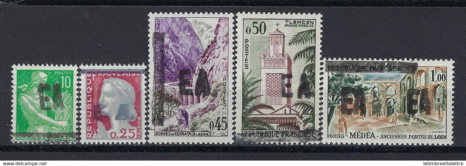 Colonie Française, Algérie EA, N° 354 à 358 * TB Surchargé E A ( état Algérien ) - Algérie (1962-...)